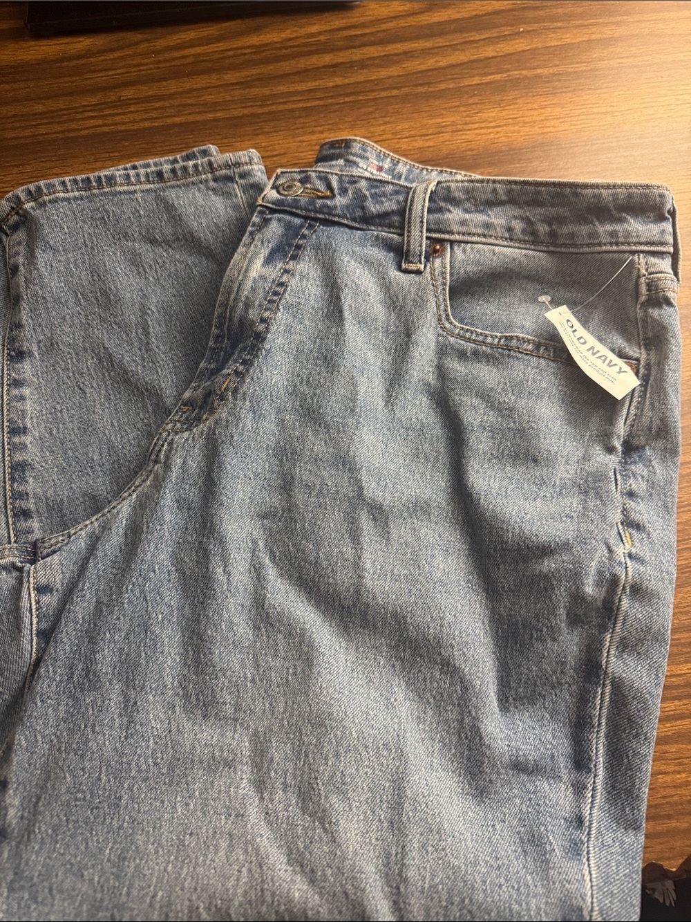 Old Navy Soft Blue High-Rise Straight Jeans